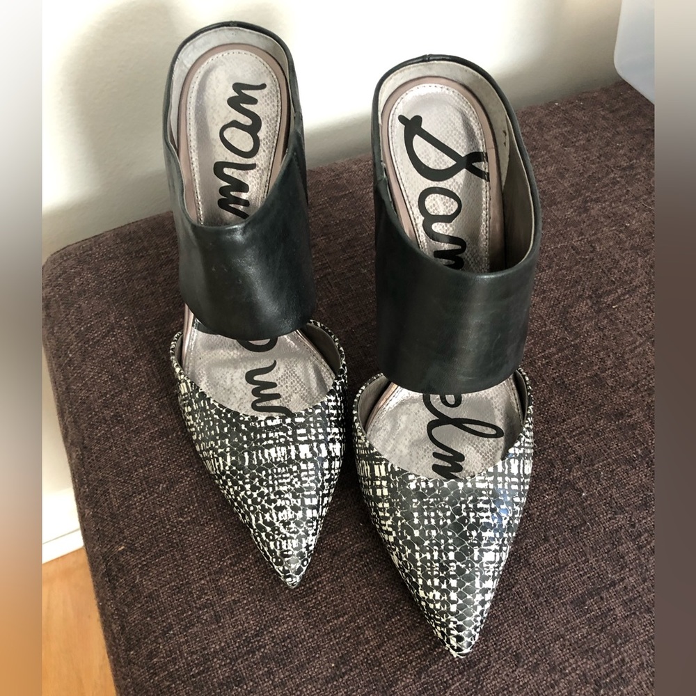 Never worn Sam Edelman black and white mule pumps - size 7.5
